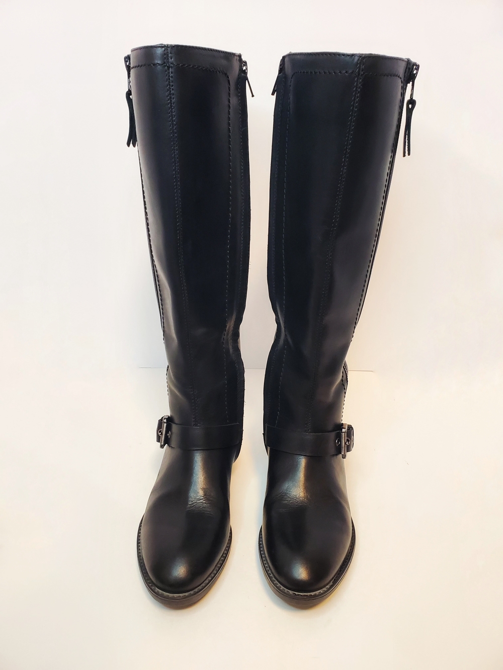 Geox Waterproof Black Leather Riding Boots - Women's, Size 6 - Picture 3 of 8